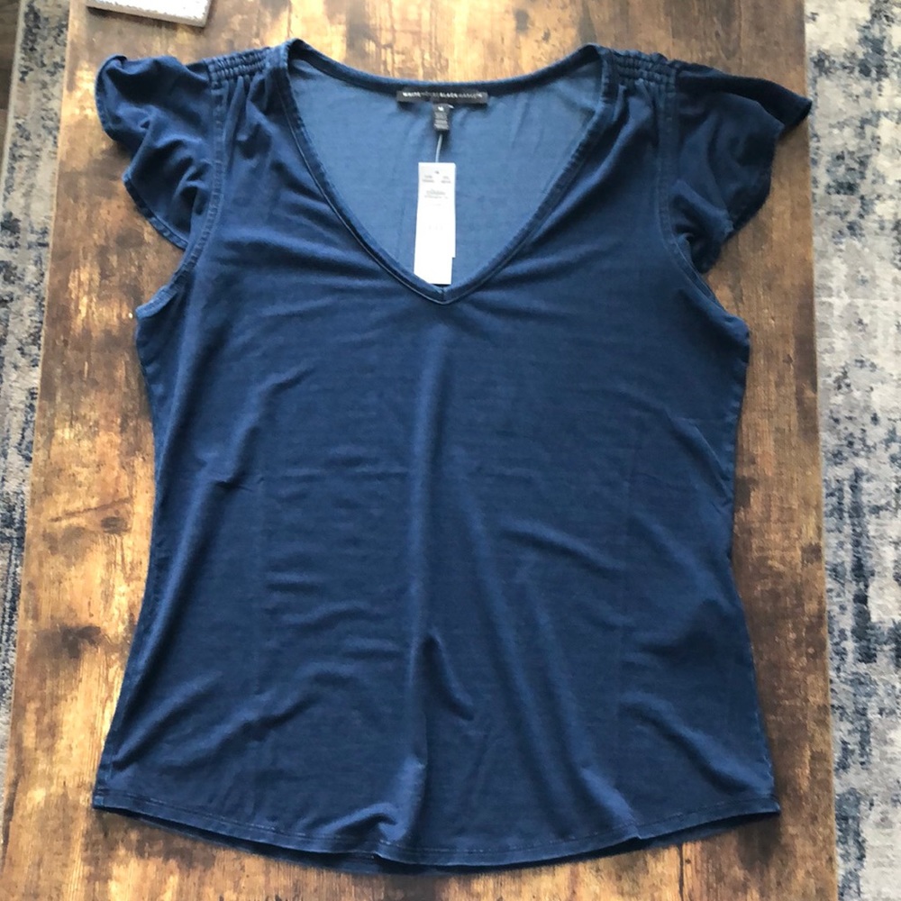 NWT WHBM Flutter Cap Sleeve Top Size M